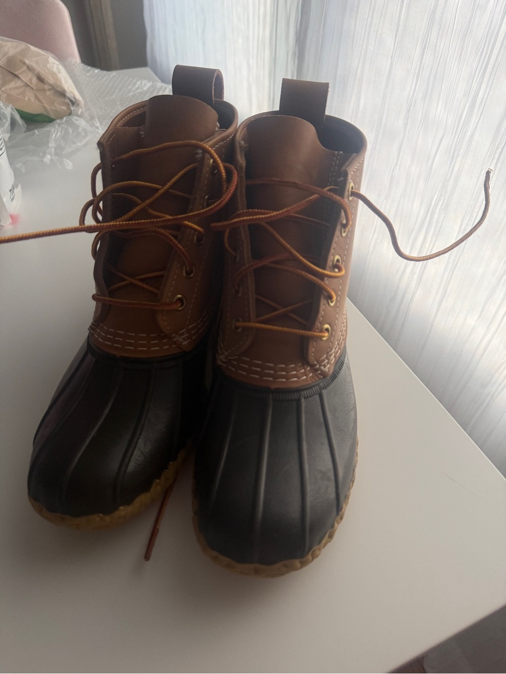 L.L. Bean Women's Brown and Black Classic Duck Boots, Size 7 - new